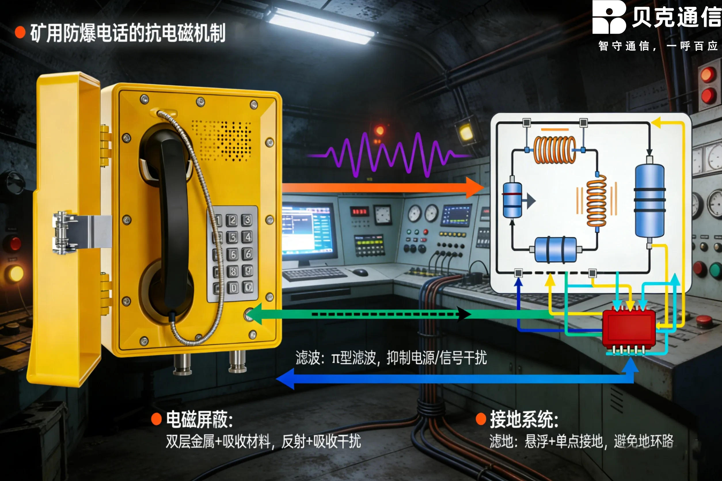 EMC والتكيف البيئي من التعدين واقية من الانفجار الهواتف