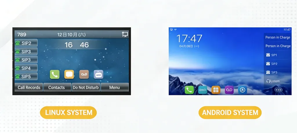 واجهات هواتف IP بأنظمة تشغيل مختلفة واجهات هواتف IP بأنظمة تشغيل مختلفة