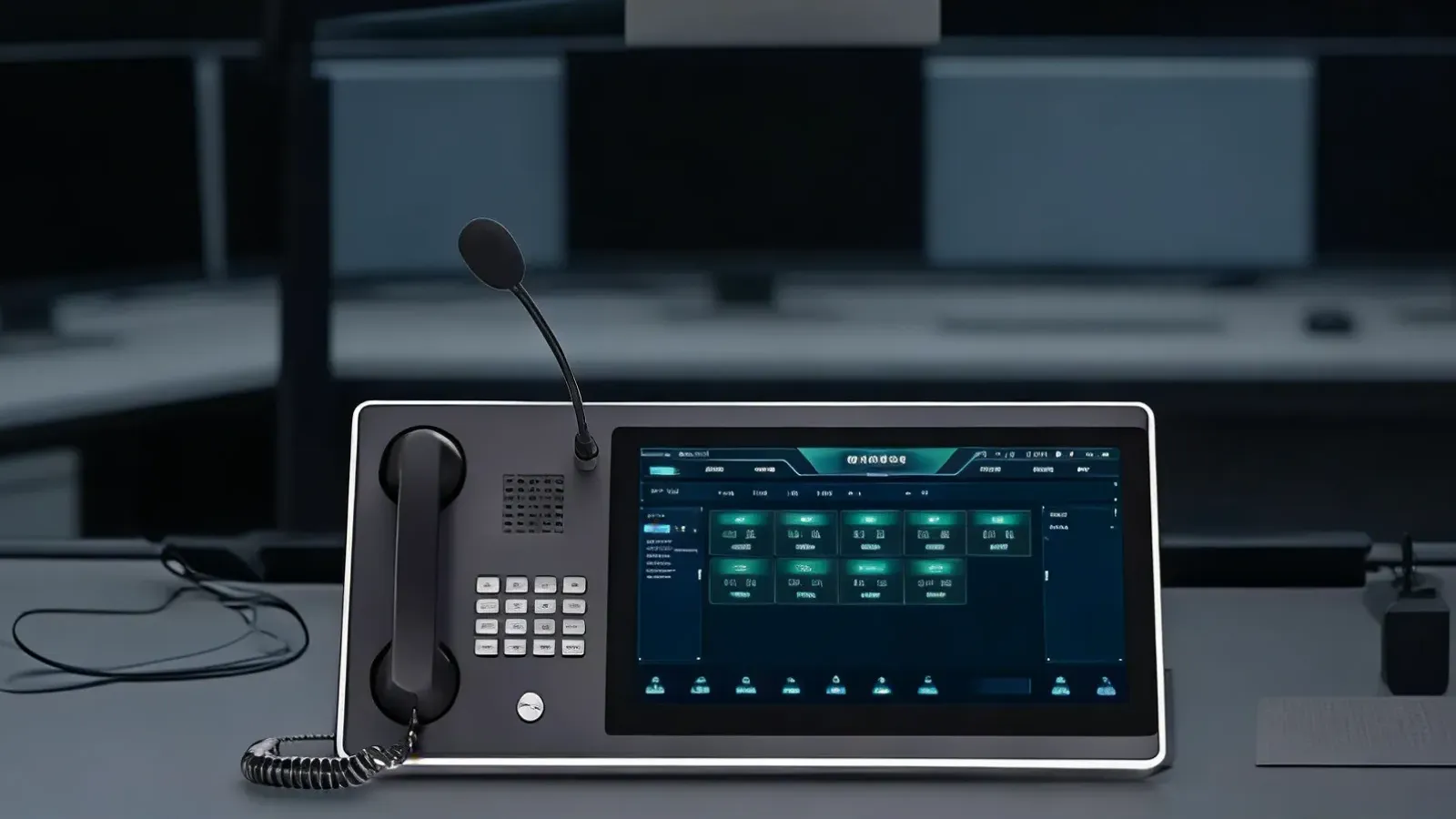 شاشة نظام الاتصالات المتقاربة على وحدة تحكم الإرسال