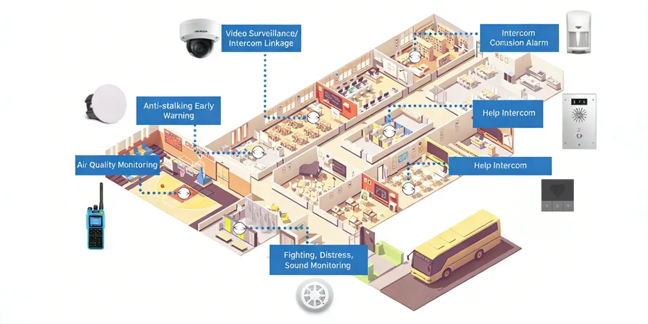 حل الكشف والربط المتكامل للحرم الجامعي الذكي | أمن الحرم الجامعي بيكي تيلكوم
